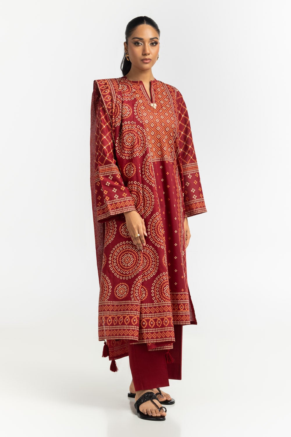 Gul Ahmed Ready to Wear 3PC Lawn Lacquer Printed Suit IUSTKSD-513