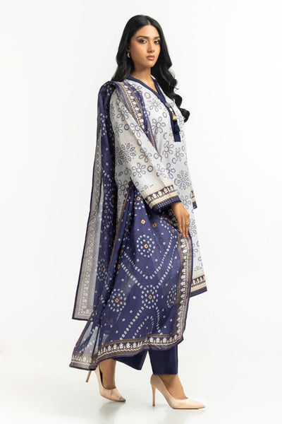 Gul Ahmed Ready to Wear 3PC Lawn Gold And Lacquer Printed Suit IUSTKSD-522