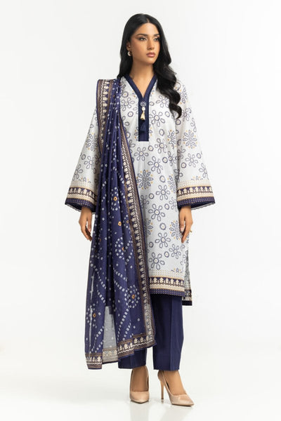 Gul Ahmed Ready to Wear 3PC Lawn Gold And Lacquer Printed Suit IUSTKSD-522