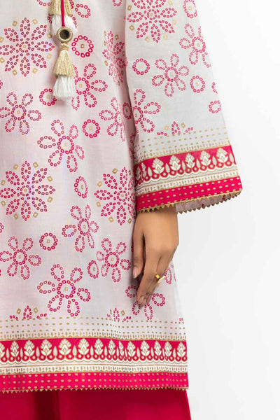Gul Ahmed Ready to Wear 3PC Lawn Gold And Lacquer Printed Suit IUSTKSD-523