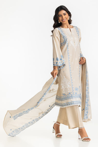 Gul Ahmed Ready to Wear 3PC Lawn Embroidered Suit IUSTKSD-541