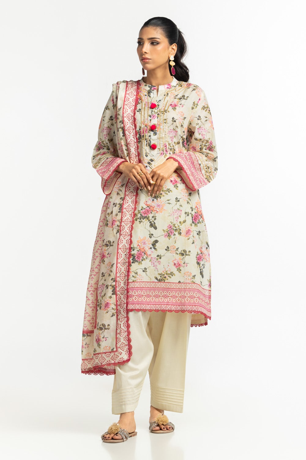 Gul Ahmed Ready to Wear 3PC Lawn Printed Suit IUSTKSD-542