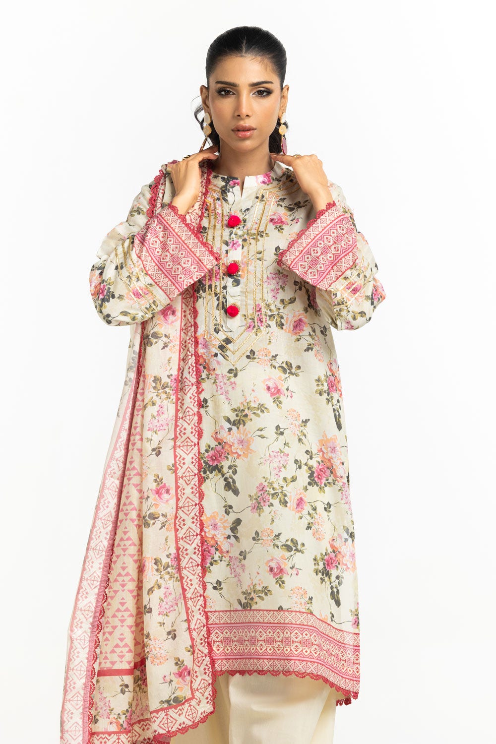 Gul Ahmed Ready to Wear 3PC Lawn Printed Suit IUSTKSD-542