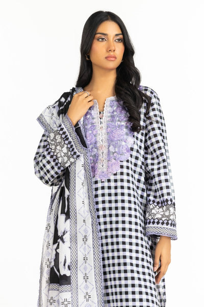 Gul Ahmed Ready to Wear 3PC Lawn Printed Suit With Embroidered IUSTKSD-545