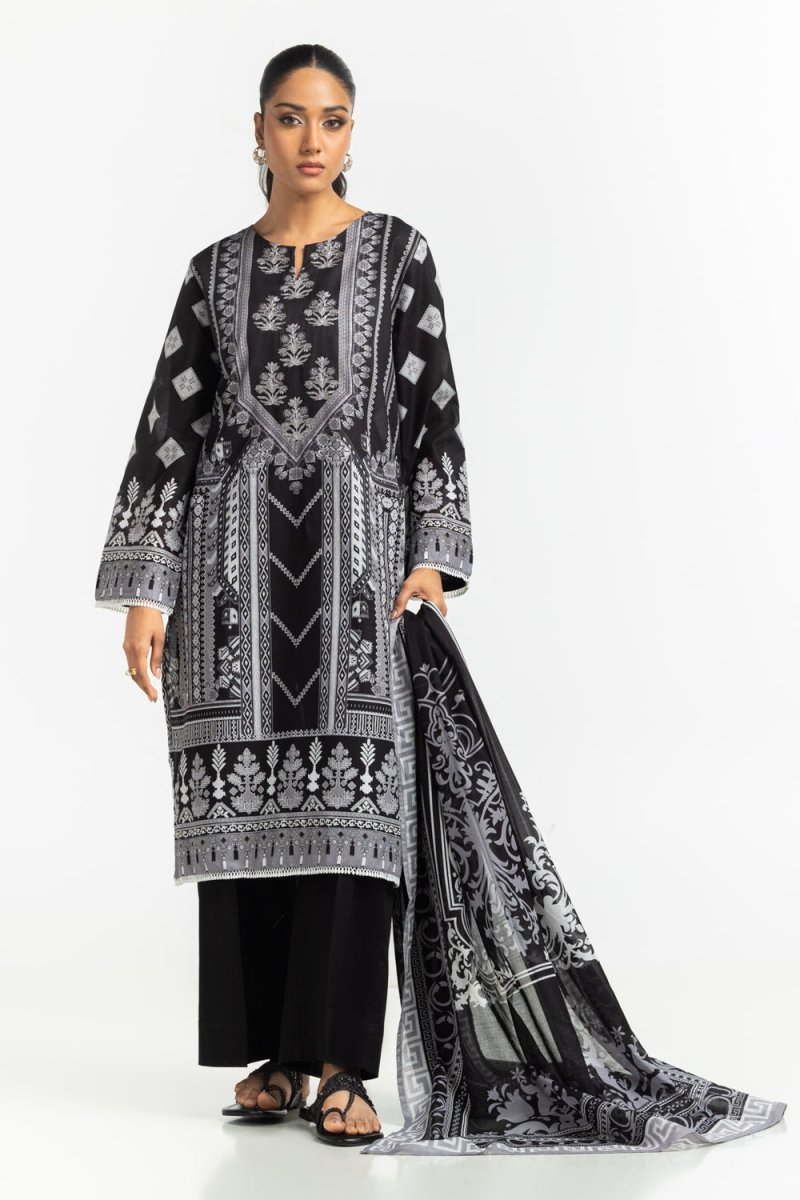 Gul Ahmed Ready to Wear 3PC Lawn Printed Suit With Embroidered IUSTKSD-551