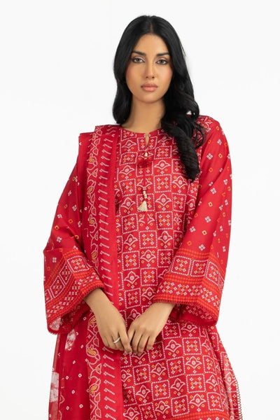 Gul Ahmed Ready to Wear 3PC Gold Printed Lawn Suit IUSTKSD-561