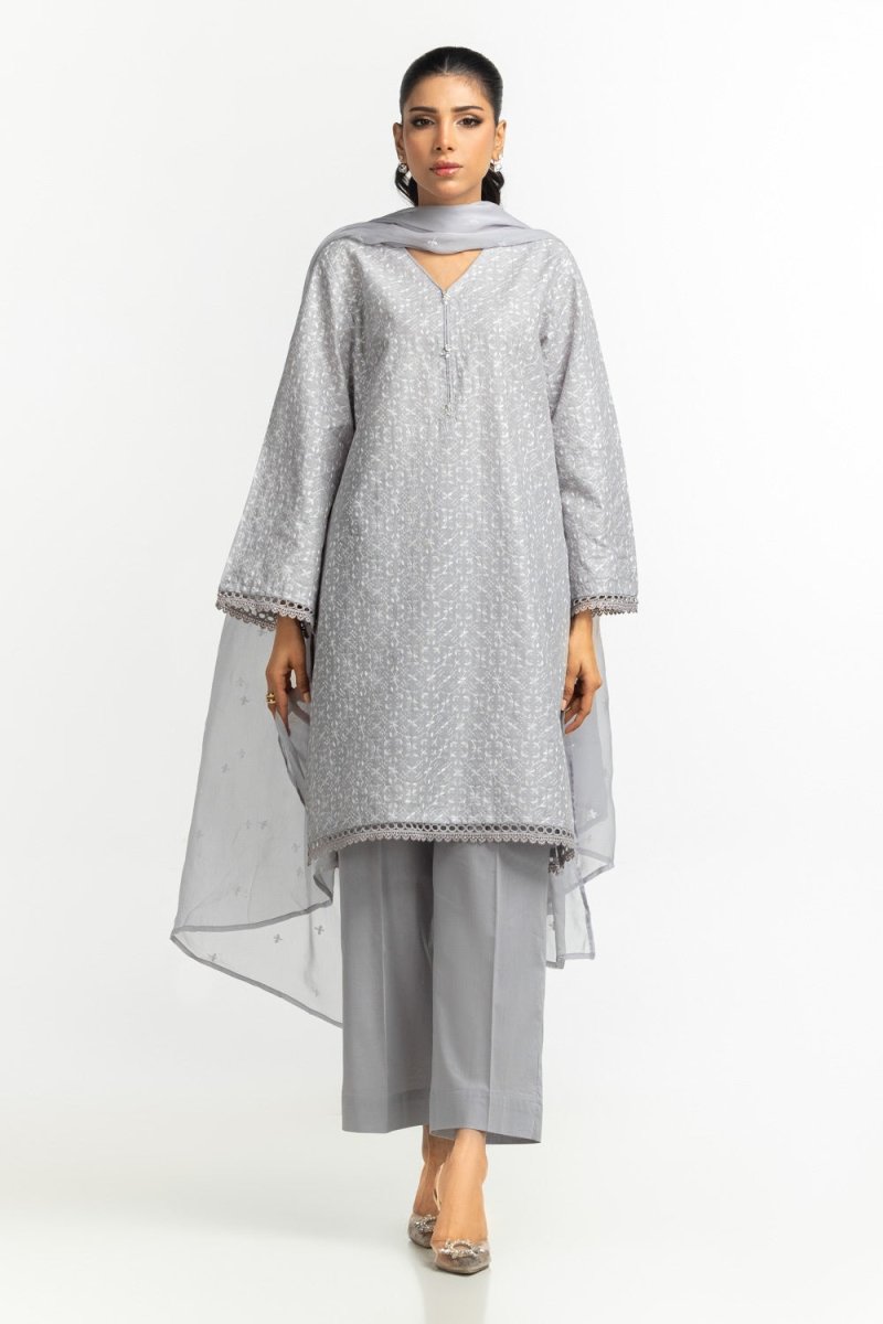 Gul Ahmed Ready to Wear 3PC Lawn Embroidered Suit IUSTKSD-579