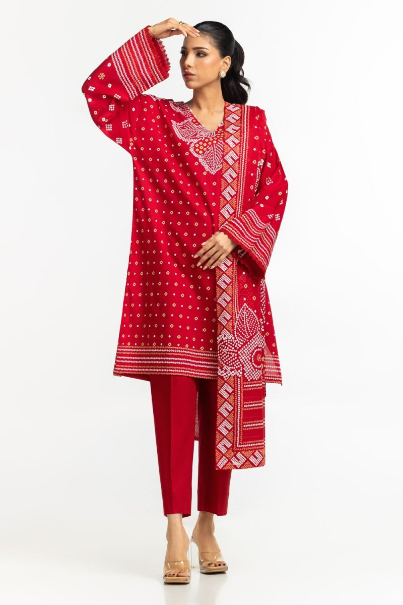 Gul Ahmed Ready to Wear 3PC Lawn Lacquer Printed Suit IUSTKSD-584