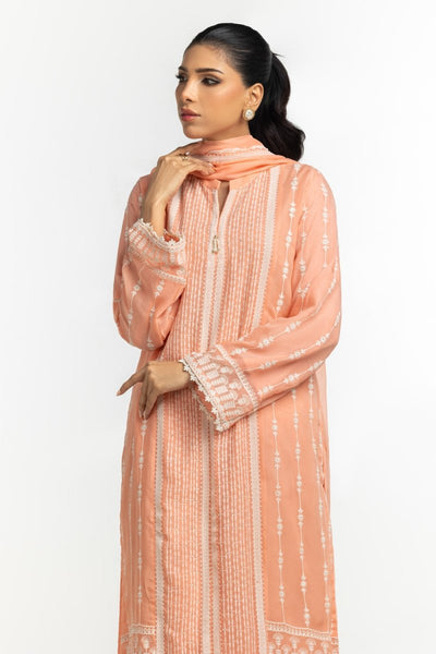 Gul Ahmed Ready to Wear 3PC Chiffon Embroidered Suit IUSTKSD-595