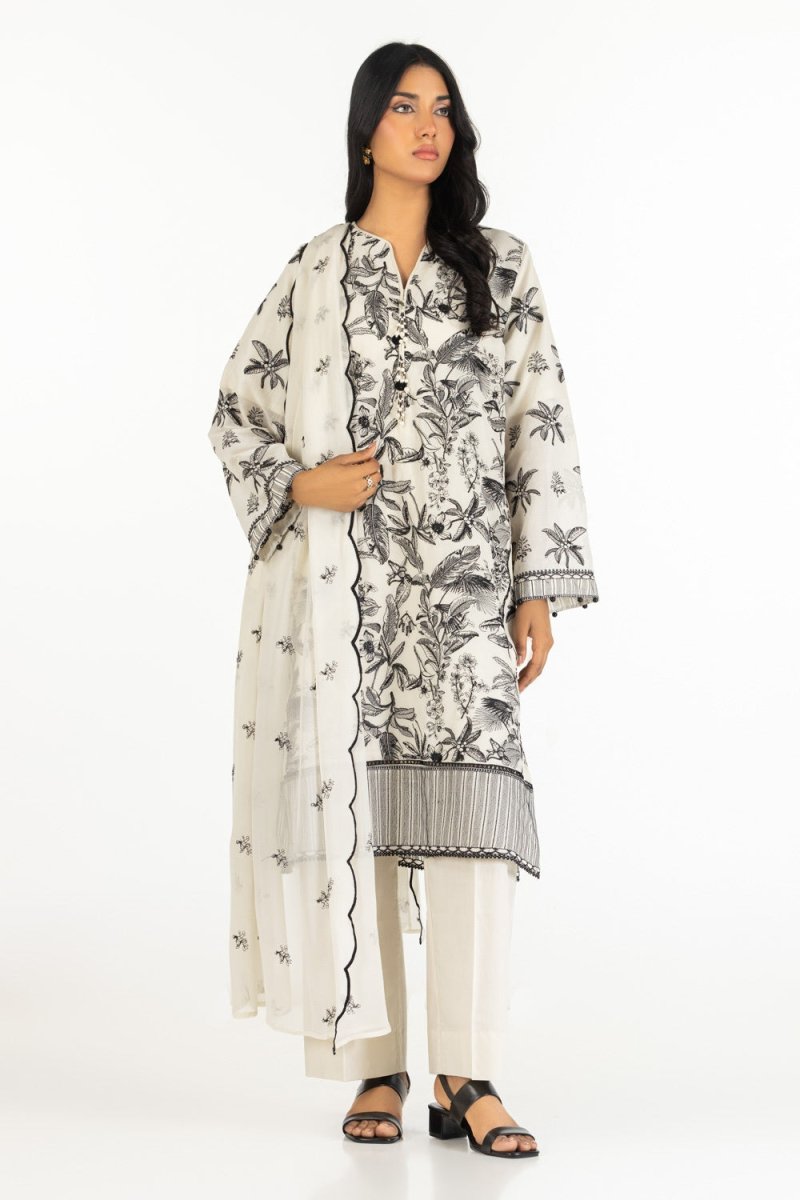 Gul Ahmed Ready to Wear 3PC Dyed Embroidered Swiss Voile Suit IUSTKSD-596