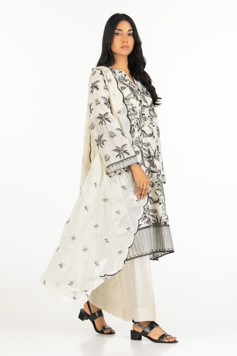 Gul Ahmed Ready to Wear 3PC Dyed Embroidered Swiss Voile Suit IUSTKSD-596