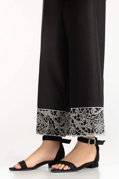 Gul Ahmed Stitched Black Lawn Embroidered Trouser IUSTTR-42003