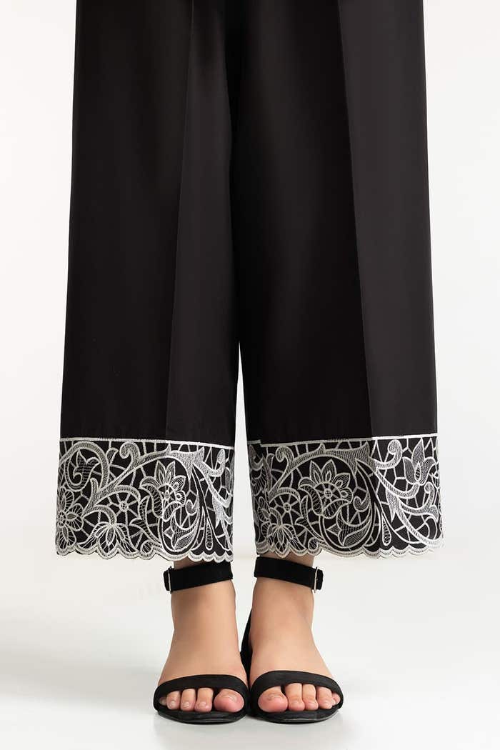 Gul Ahmed Stitched Black Lawn Embroidered Trouser IUSTTR-42003