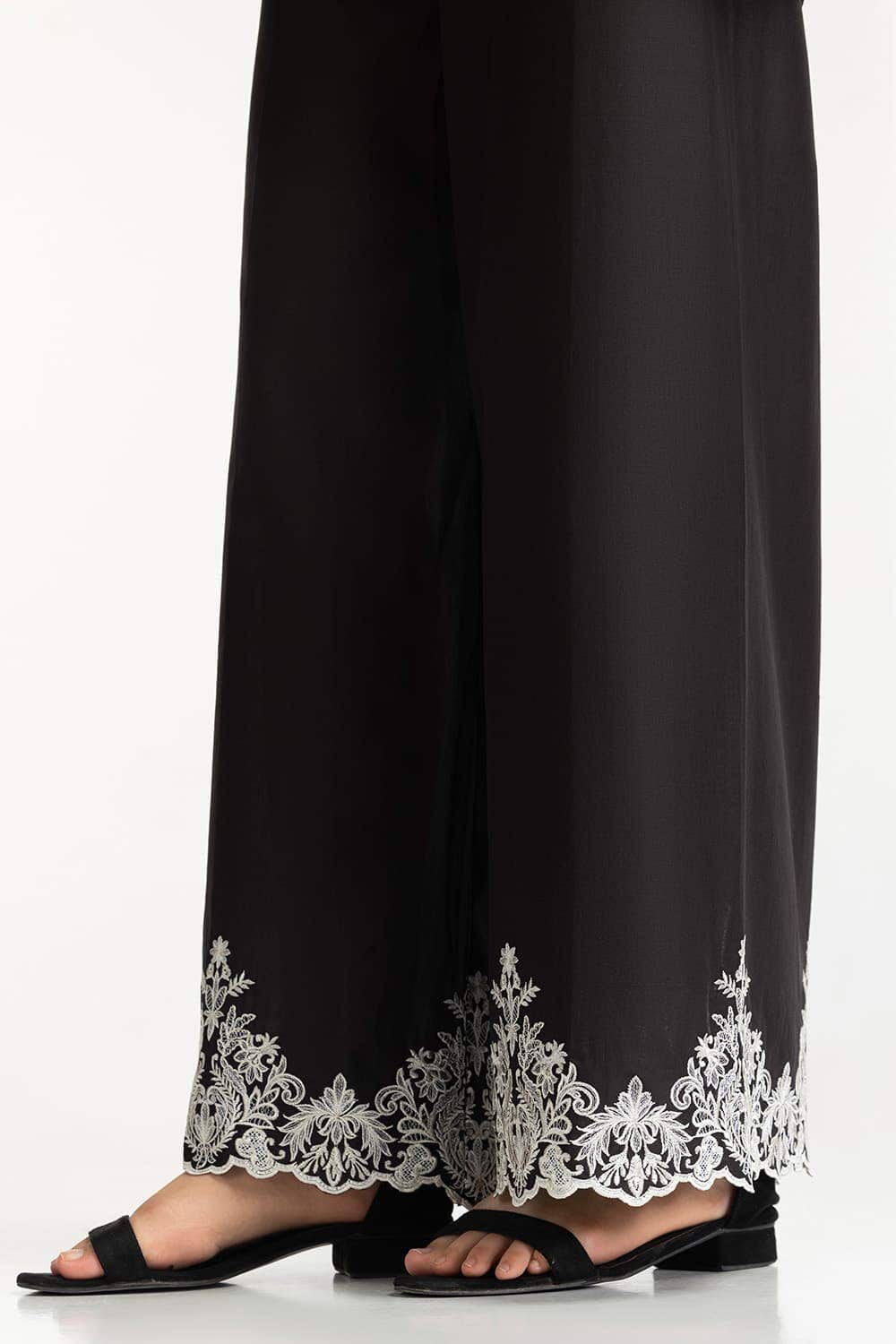 Gul Ahmed Stitched Black Lawn Embroidered Trouser IUSTTR-42006