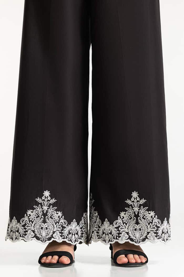 Gul Ahmed Stitched Black Lawn Embroidered Trouser IUSTTR-42006