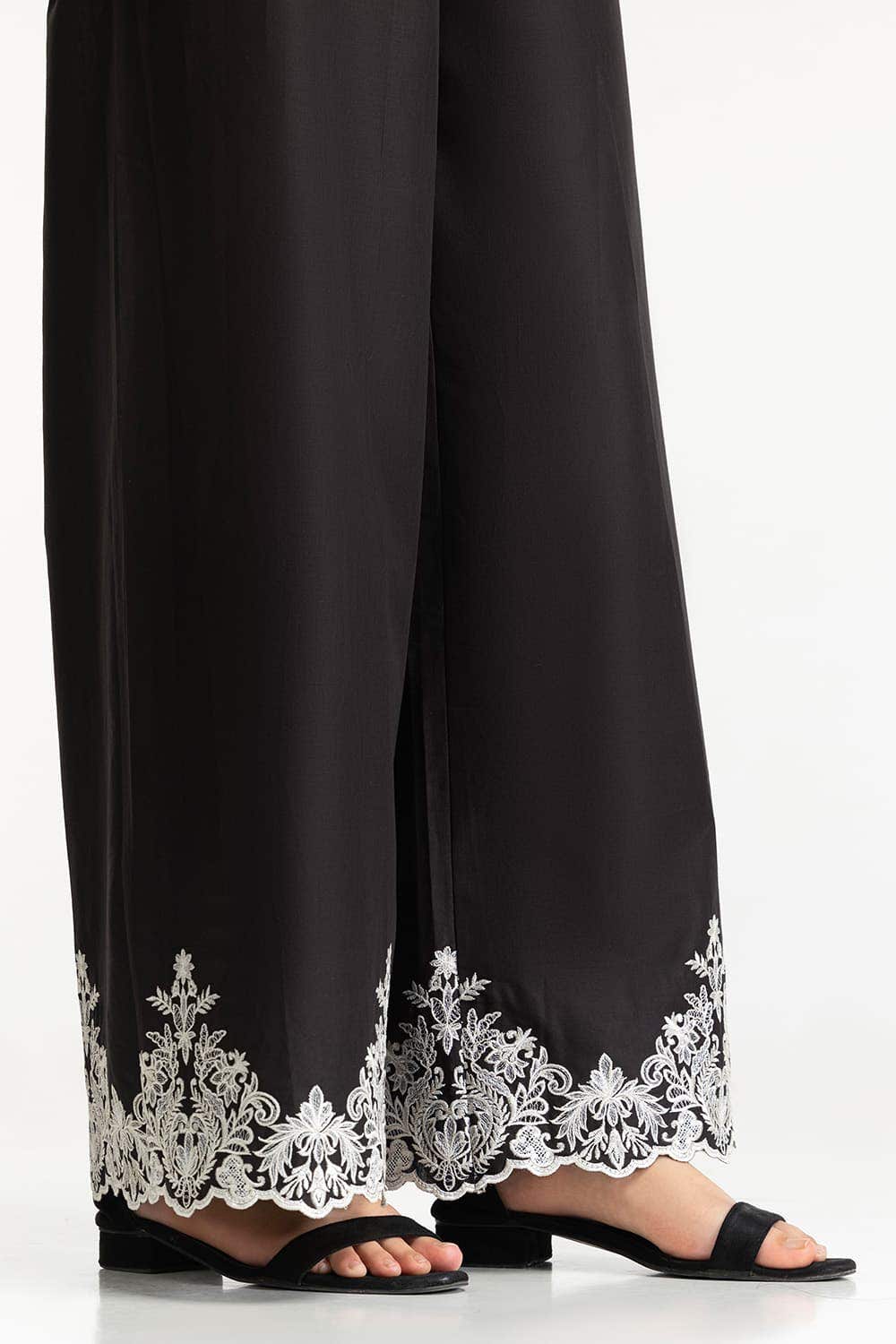 Gul Ahmed Stitched Black Lawn Embroidered Trouser IUSTTR-42006