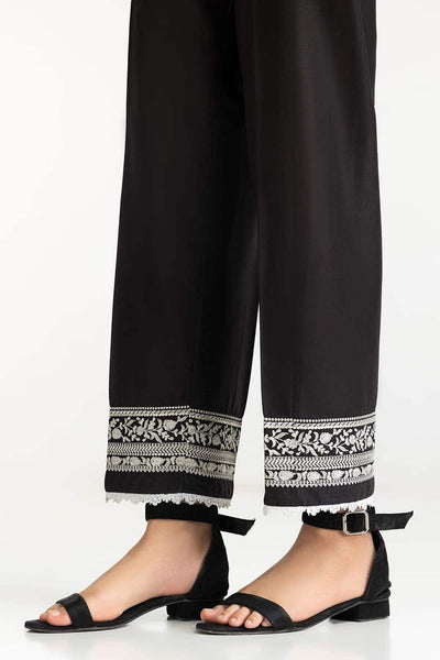 Gul Ahmed Stitched Black Lawn Embellished Trouser IUSTTR-42012