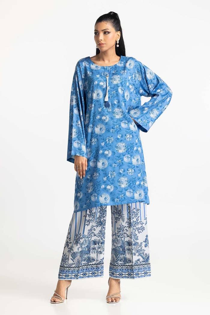 Gul Ahmed Ready to Wear 2 Piece Cotail Printed Co-Ord Suit IUSTTS-448