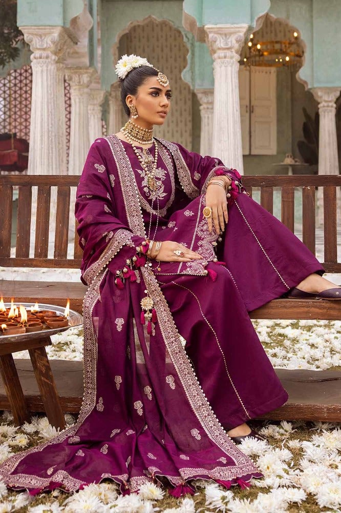 Gul Ahmed 3PC Jacquard Unstitched Suit with Jacquard Dupatta - JD-32028