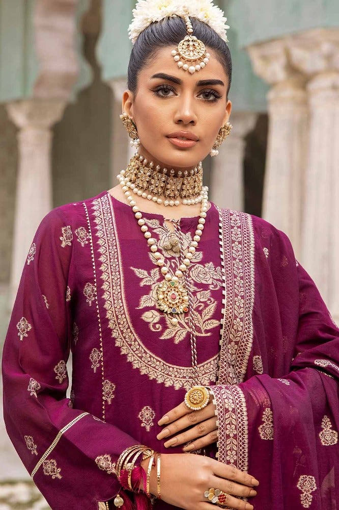 Gul Ahmed 3PC Jacquard Unstitched Suit with Jacquard Dupatta - JD-32028