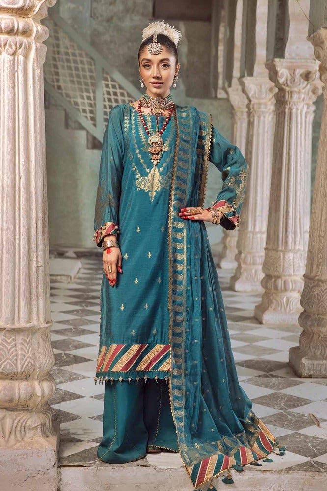 Gul Ahmed 3PC Jacquard Unstitched Suit with Jacquard Dupatta - JD-32032