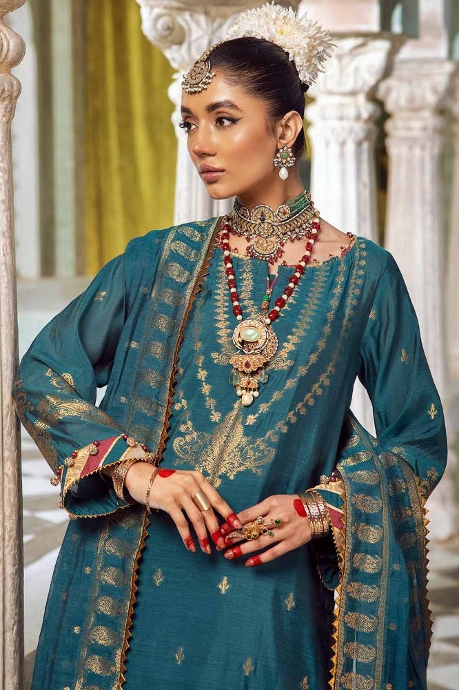 Gul Ahmed 3PC Jacquard Unstitched Suit with Jacquard Dupatta - JD-32032