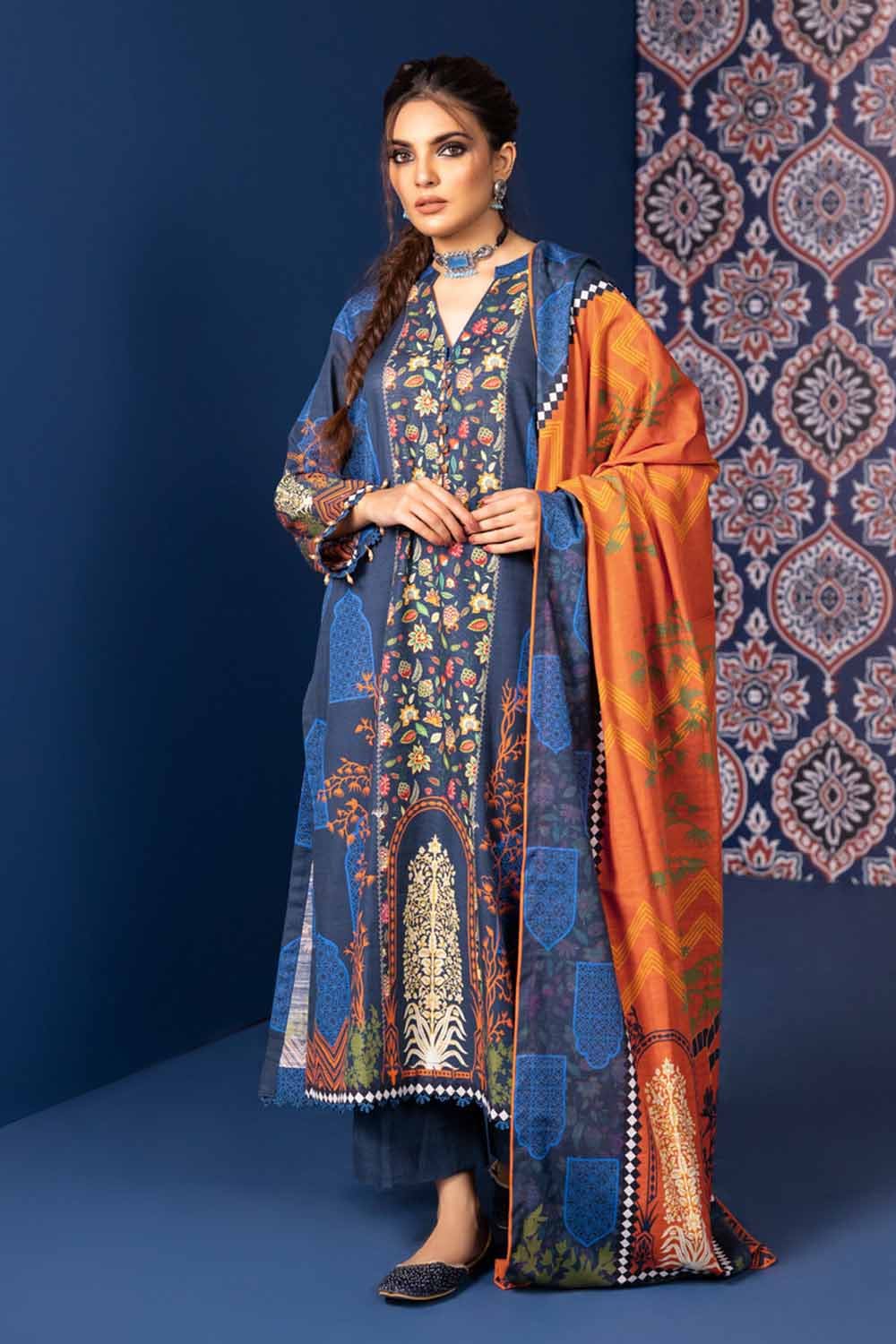 Gul Ahmed 3PC Khaddar Printed Unstitched Suit K-32001