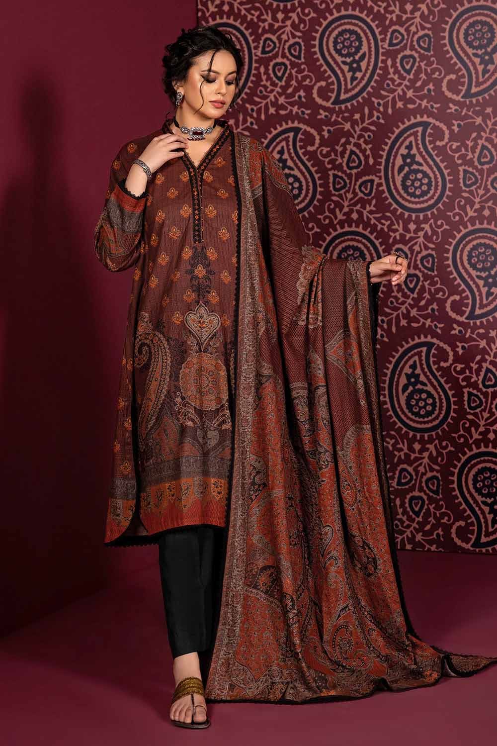 Gul Ahmed 3PC Cotton Linen Unstitched Suit K-32007