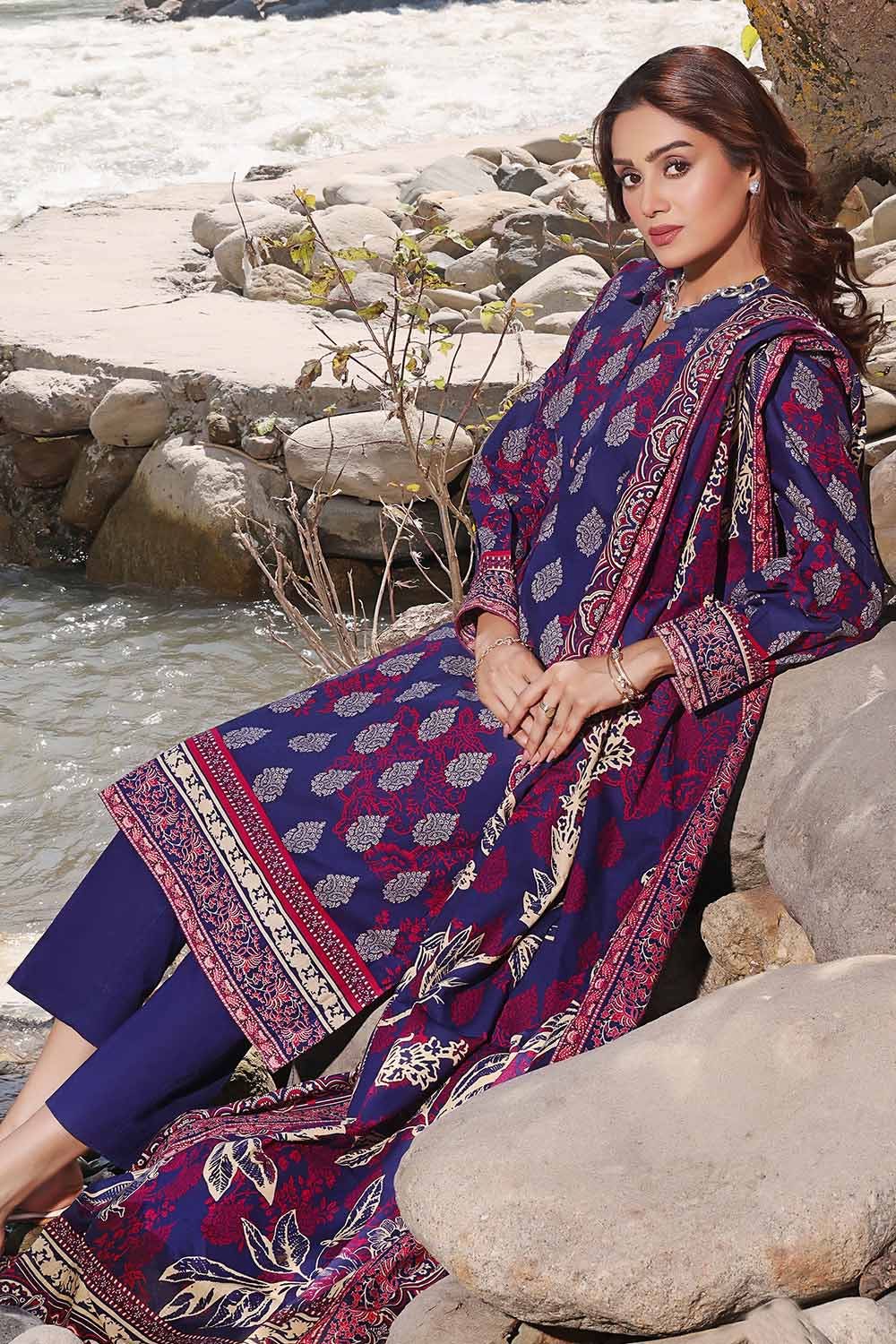 Gul Ahmed 3PC Khaddar Printed Unstitched Suit K-32013 A