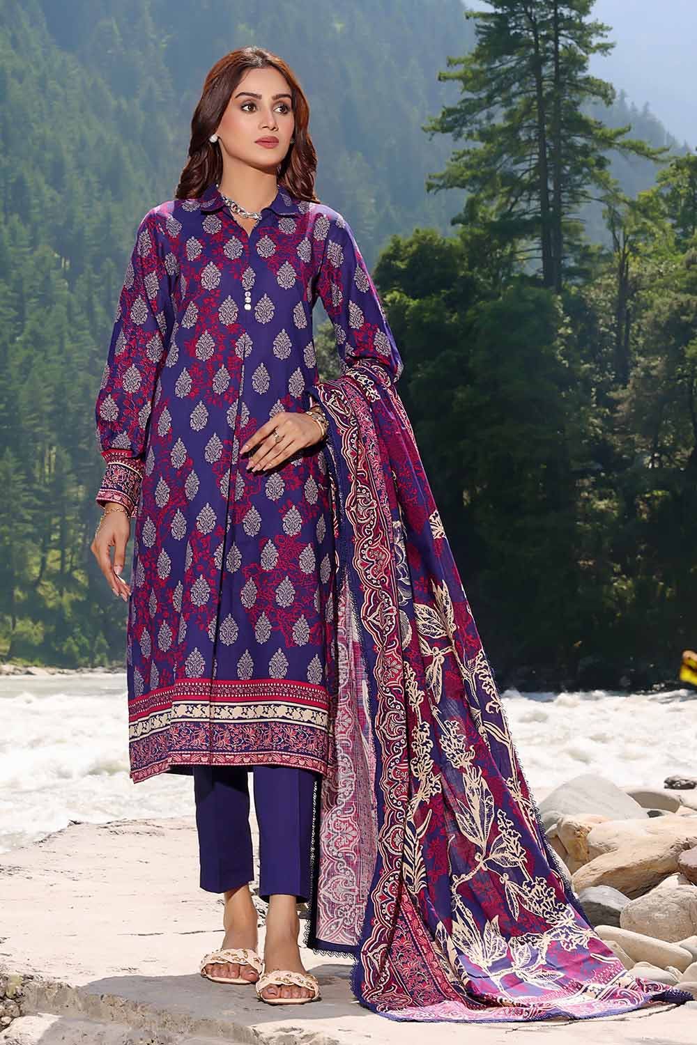 Gul Ahmed 3PC Khaddar Printed Unstitched Suit K-32013 A