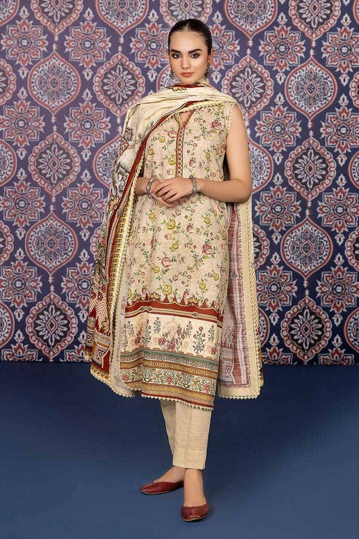 Gul Ahmed 3PC Khaddar Printed Unstitched Suit K-32015