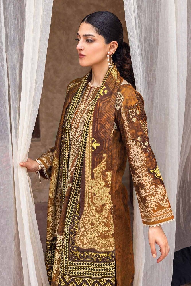 Gul Ahmed 3PC Embroidered Khaddar Unstitched Suit with Digital Printed Khaddar Dupatta K-32016