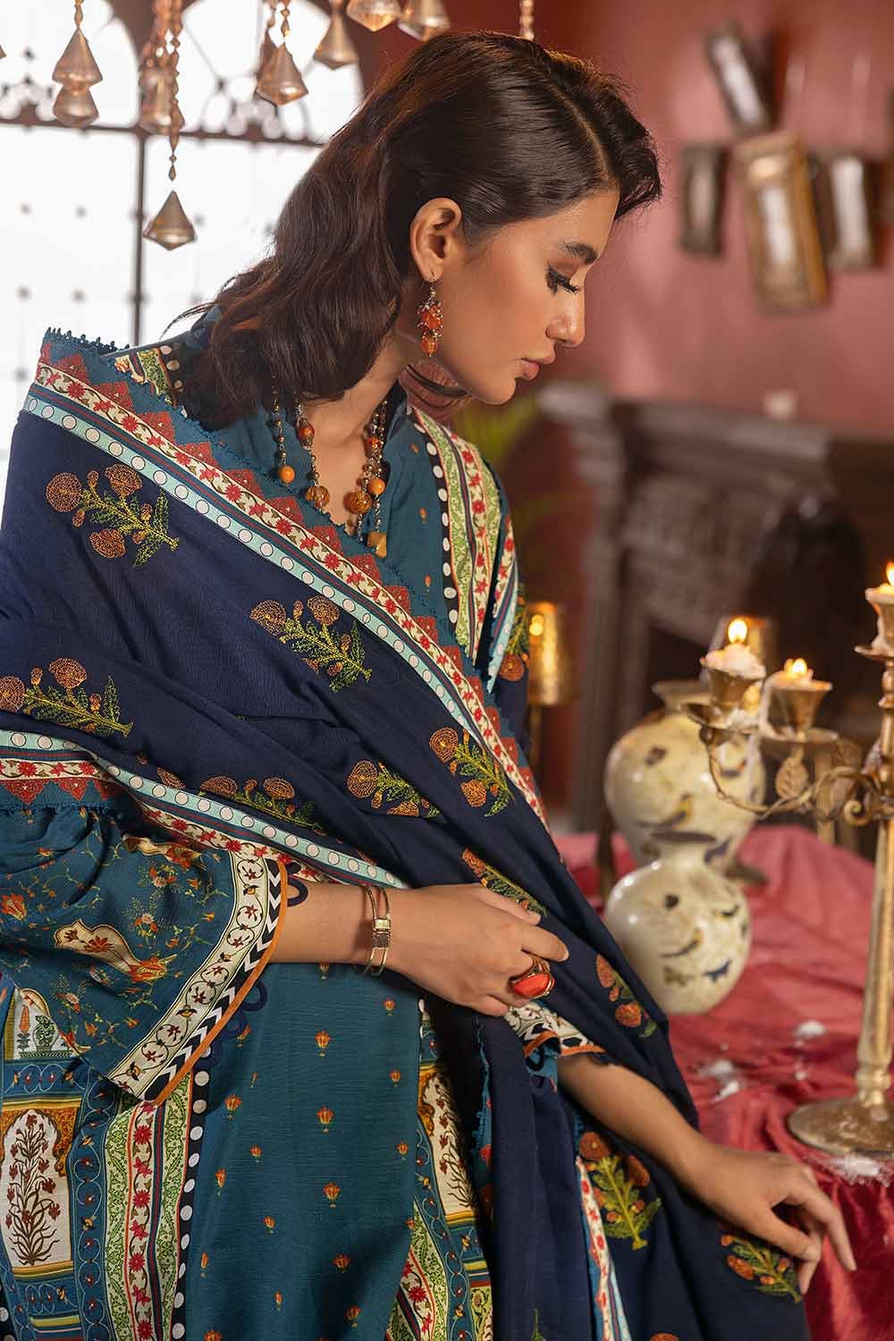 Gul Ahmed 3PC Embroidered Khaddar Unstitched Suit K-32019
