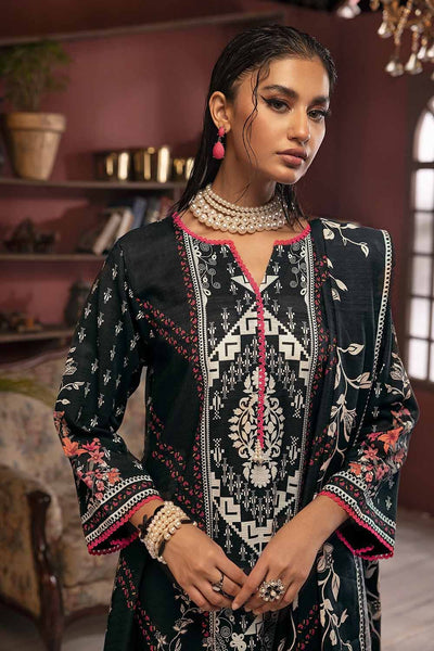 Gul Ahmed 3PC Embroidered Khaddar Unstitched Suit with Embroidered Border on Organza K-32025