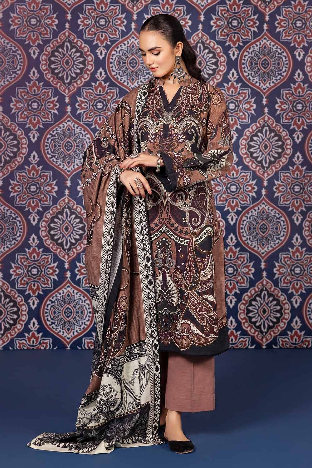Gul Ahmed 3PC Khaddar Printed Unstitched Suit K-32028