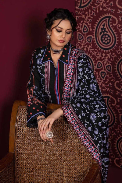 Gul Ahmed 3PC Embroidered Khaddar Unstitched Suit with Embroidered Khaddar Dupatta K-32030