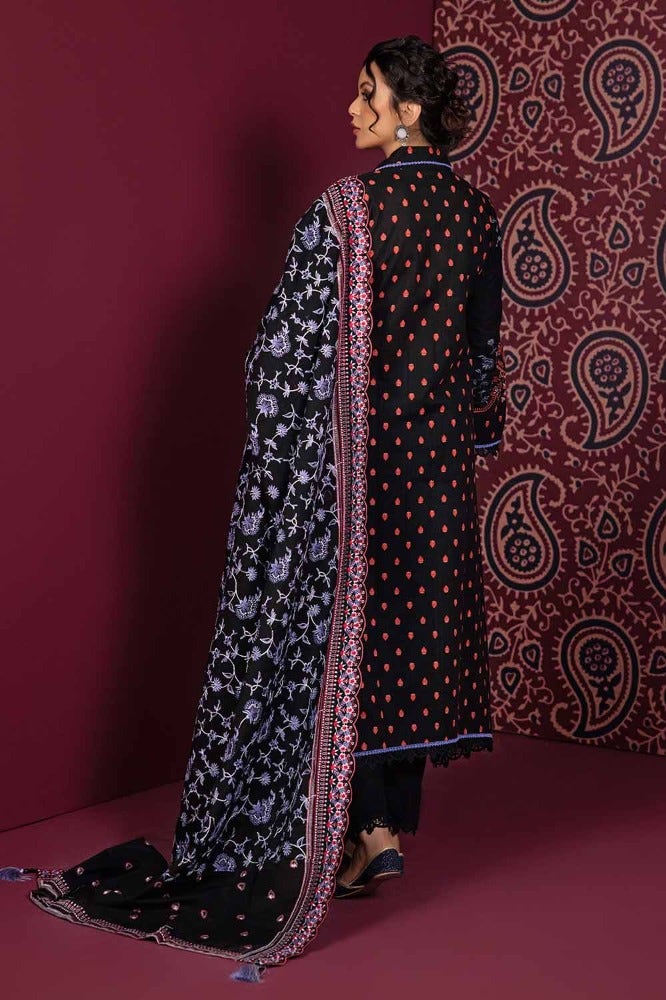 Gul Ahmed 3PC Embroidered Khaddar Unstitched Suit with Embroidered Khaddar Dupatta K-32030