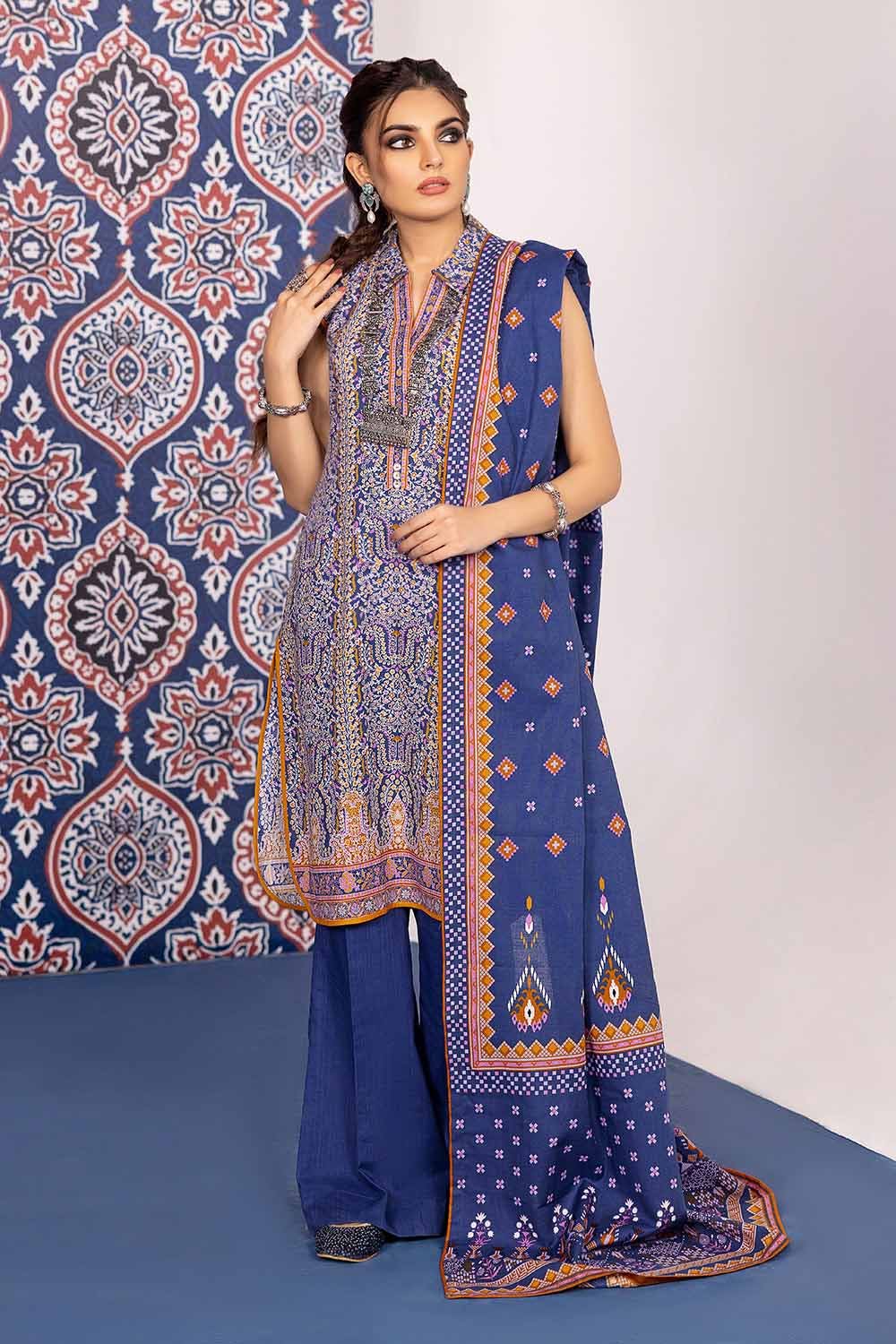 Gul Ahmed 3PC Khaddar Printed Unstitched Suit K-32035 A