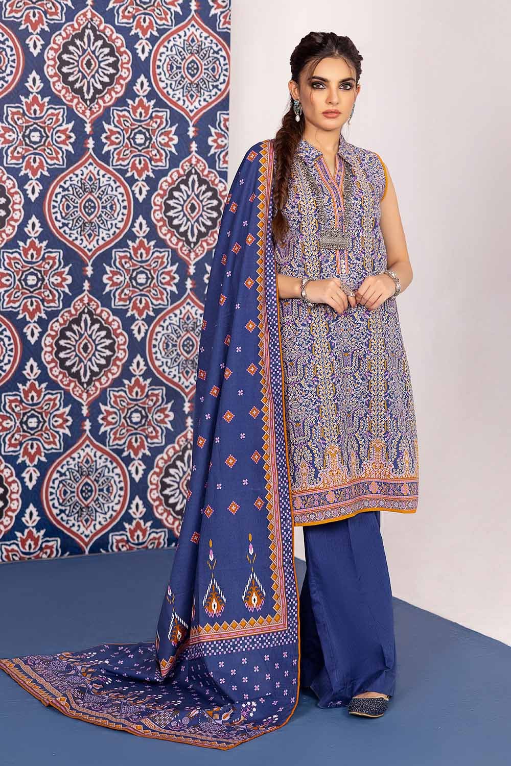 Gul Ahmed 3PC Khaddar Printed Unstitched Suit K-32035 A