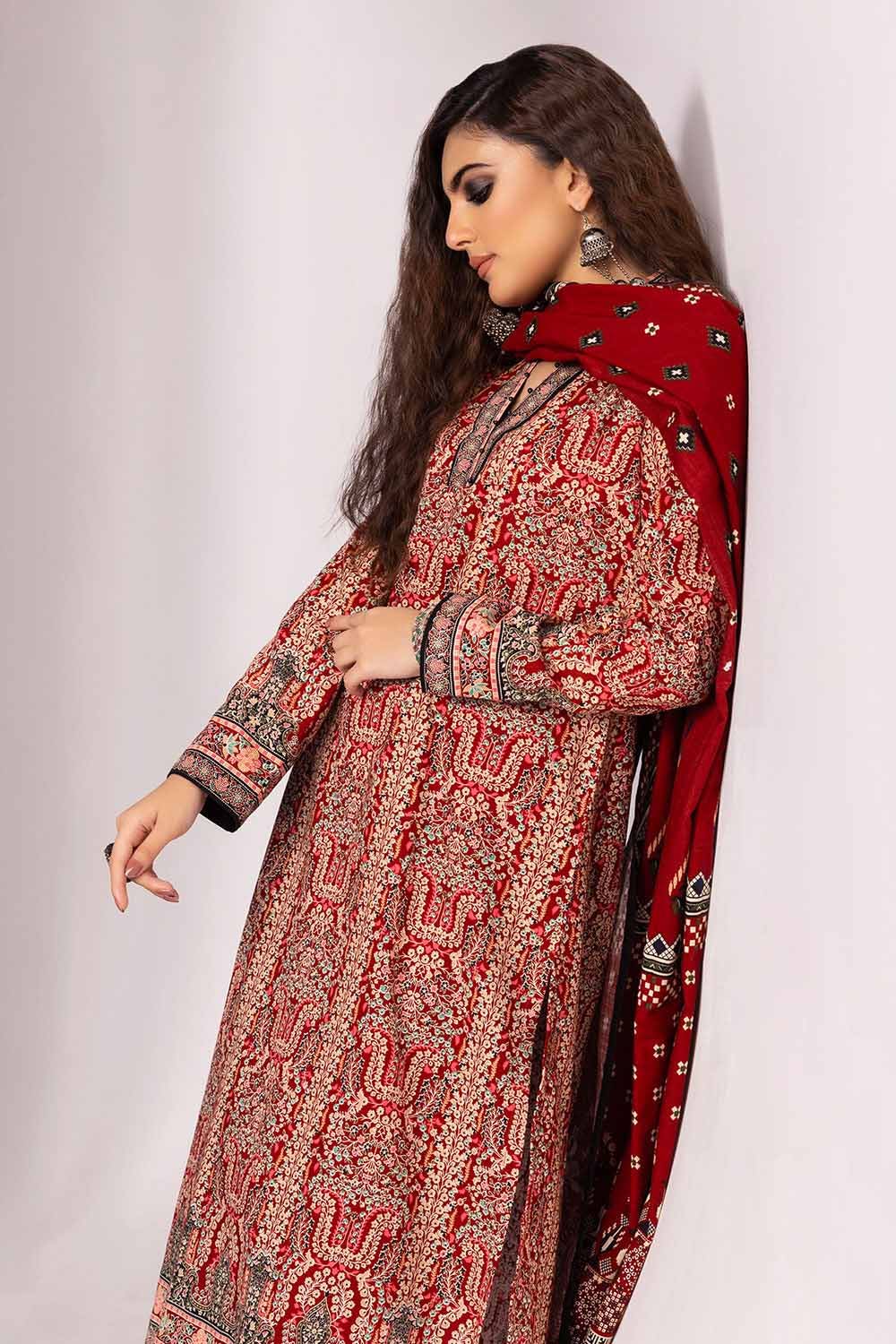 Gul Ahmed 3PC Khaddar Printed Unstitched Suit K-32035 B