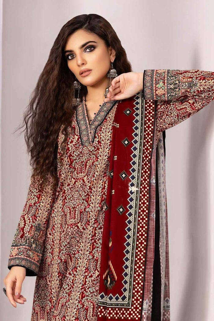 Gul Ahmed 3PC Khaddar Printed Unstitched Suit K-32035 B