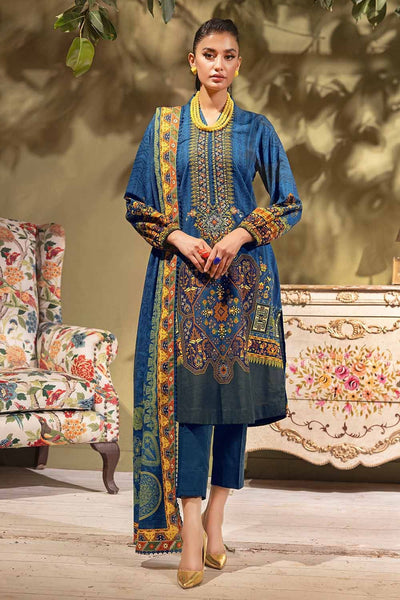 Gul Ahmed 3PC Embroidered Khaddar Unstitched Suit K-32037