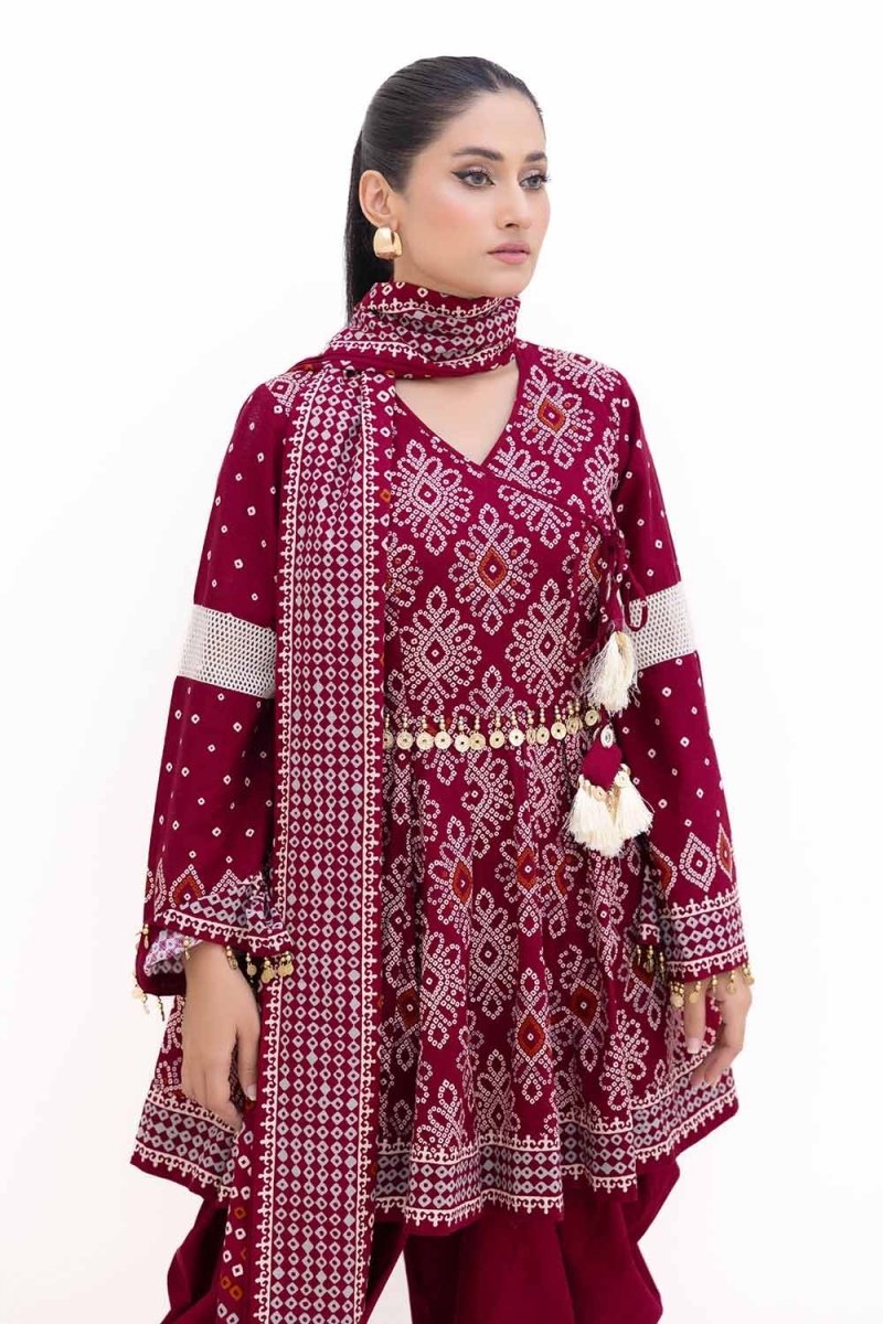 Gul Ahmed 3PC Unstitched Printed Light Khaddar Suit K-42002 L