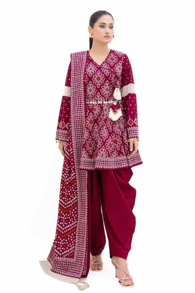 Gul Ahmed 3PC Unstitched Printed Light Khaddar Suit K-42002 L