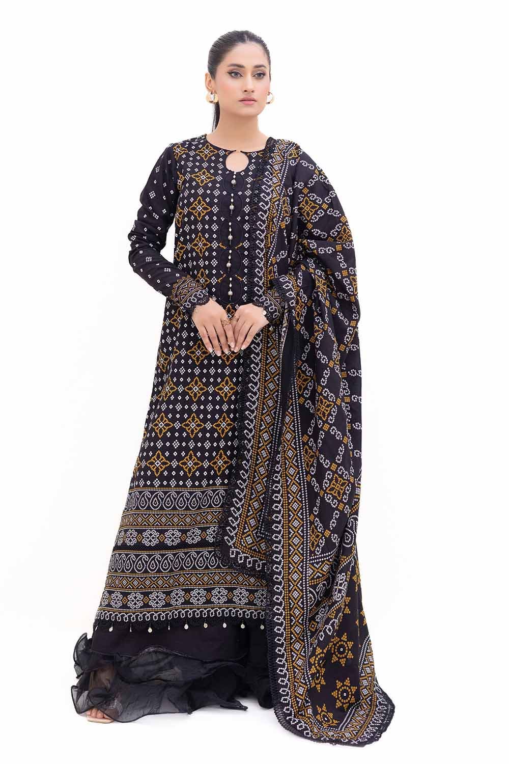 Gul Ahmed 3PC Unstitched Printed Light Khaddar Suit K-42003 L