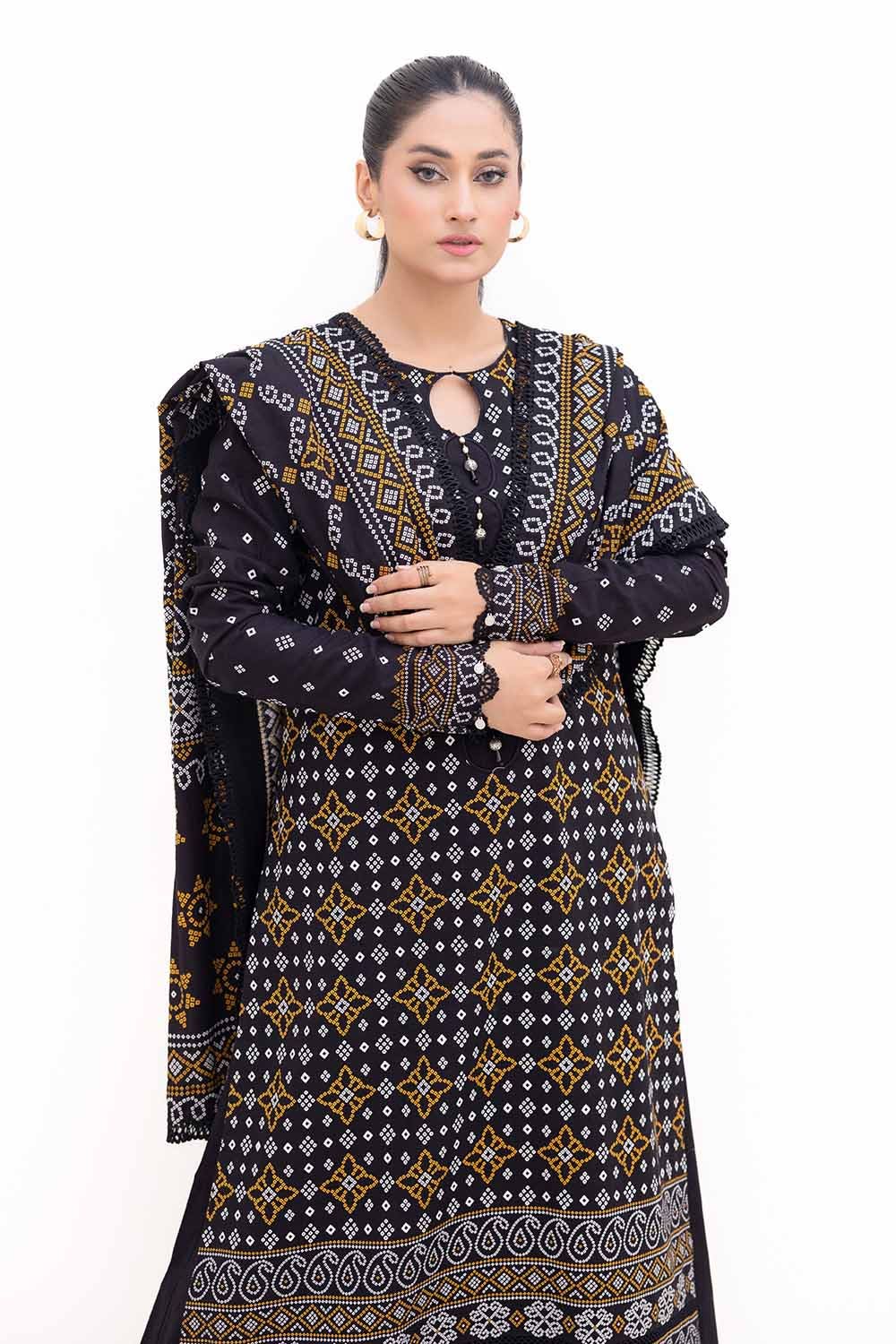 Gul Ahmed 3PC Unstitched Printed Light Khaddar Suit K-42003 L