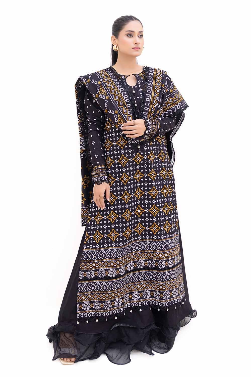 Gul Ahmed 3PC Unstitched Printed Light Khaddar Suit K-42003 L