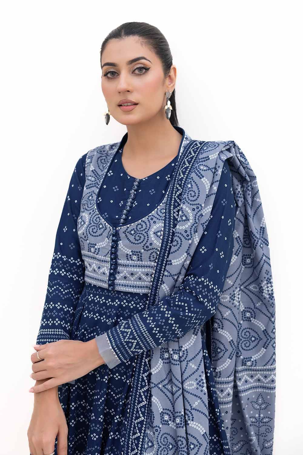 Gul Ahmed 3PC Unstitched Printed Light Khaddar Suit K-42005 L