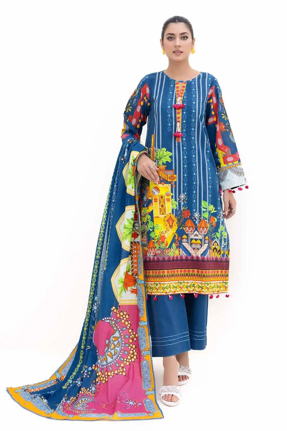 Gul Ahmed 3PC Unstitched Printed Light Khaddar Suit K-42006 L