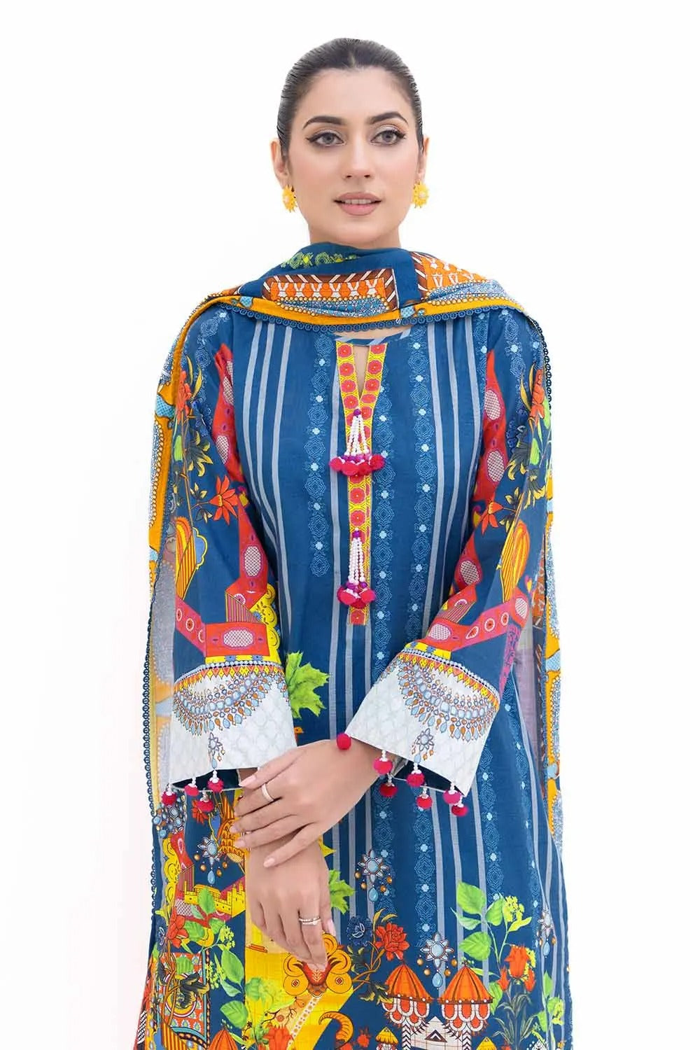 Gul Ahmed 3PC Unstitched Printed Light Khaddar Suit K-42006 L